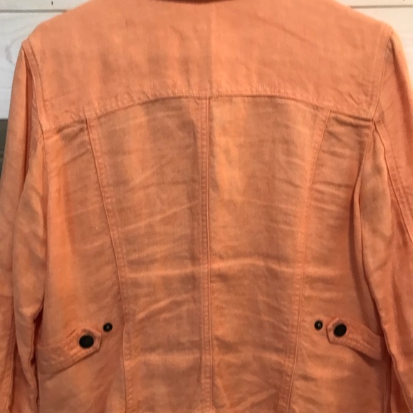 J. Jill ⚜️ Orange Creamsicle Linen Jacket - Picture 4 of 10